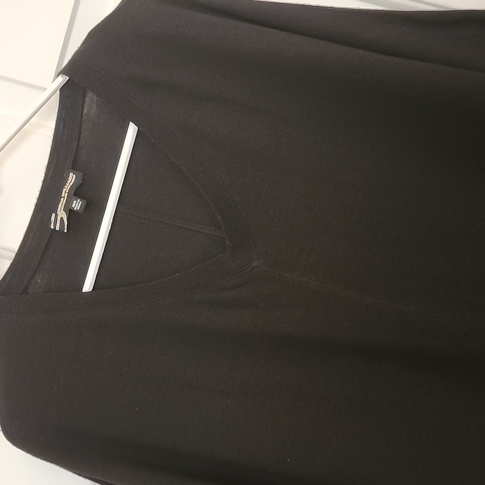 Serena Williams Black V-Neck Poncho Top - Picture 2 of 9